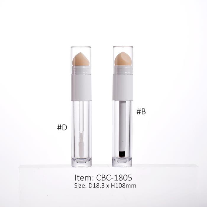 Double Ended Contour Bottle With Sponge Applicator For Liquid Foundation & Concealer, PET vial